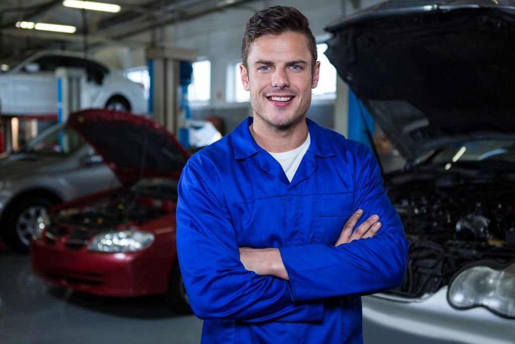 Auto repair technician in a shop